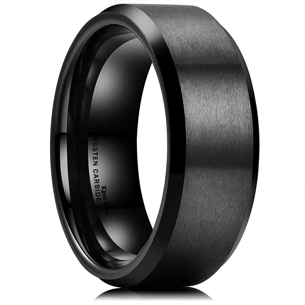 Black tungsten ring size 9